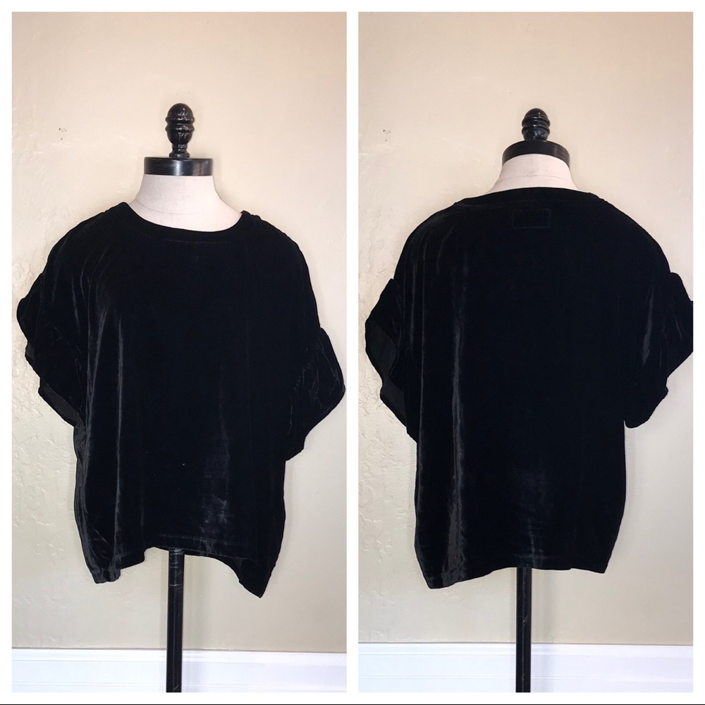 Current/Elliott Janine Velvet Top Black Size 1